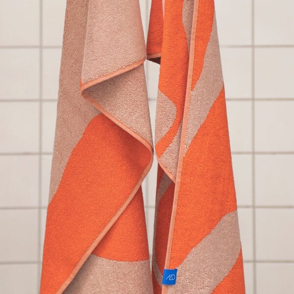 Asciugamani arancio/marrone chiaro in set da 2 in cotone biologico 50x90 cm Nova Arte - Mette Ditmer Denmark