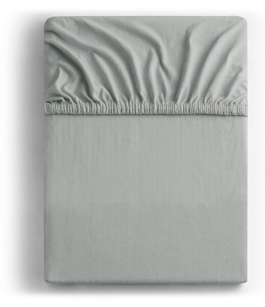 Lenzuolo in jersey elasticizzato grigio acciaio Collezione, 80/90 x 200 cm Amber - DecoKing