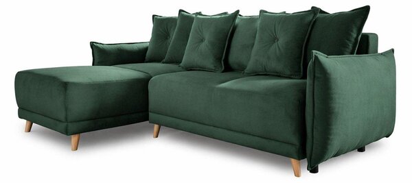 Divano letto in velluto a coste verde (variabile) Lazy Lukka - Miuform