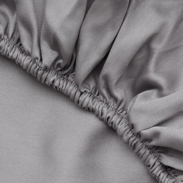 Lenzuolo grigio scuro in cotone sateen elasticizzato 140x200 cm - Mijolnir