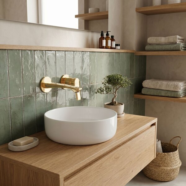 Miscelatore lavabo da incasso REA VISION Gold + BOX
