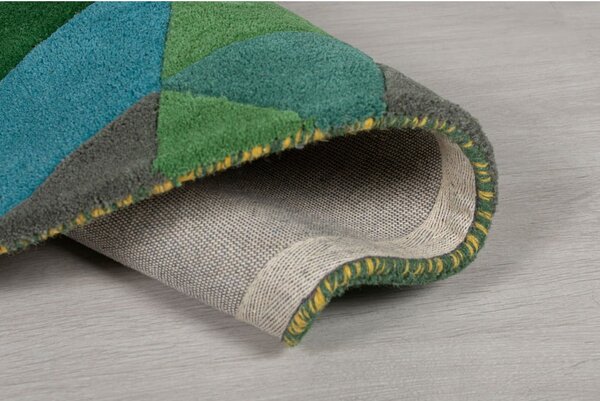 Tappeto rotondo in lana giallo/verde ø 160 cm Prism - Flair Rugs