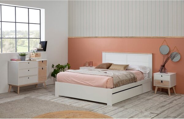 Letto matrimoniale bianco con contenitore con griglia 160x200 cm Gabi - Marckeric