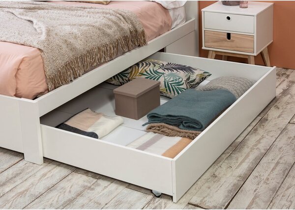 Letto matrimoniale bianco con contenitore con griglia 160x200 cm Gabi - Marckeric