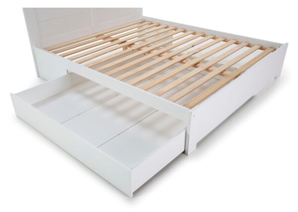 Letto matrimoniale bianco con contenitore con griglia 160x200 cm Gabi - Marckeric