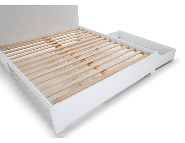 Letto matrimoniale bianco con contenitore con griglia 160x200 cm Gabi - Marckeric