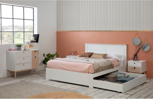 Letto matrimoniale bianco con contenitore con griglia 160x200 cm Gabi - Marckeric