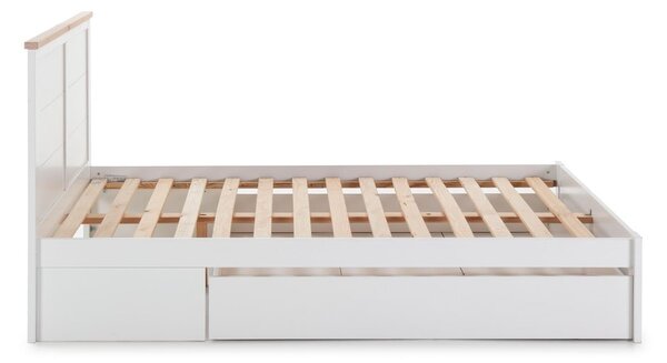 Letto matrimoniale bianco con contenitore con griglia 160x200 cm Gabi - Marckeric