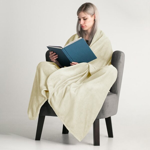 Coperta in microfibra color crema, 200 x 220 cm Mic - DecoKing
