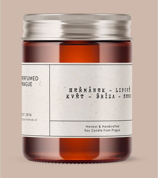 Candela in cera di soia profumata tempo di combustione 40 h #57 Chamomile, Linden, Birch – Perfumed Prague