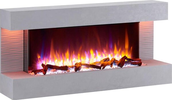 Caminetto elettrico BALDERIA Helia - Caminetto a parete, 2000 W - Grigio