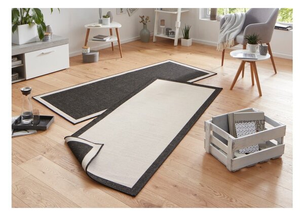 Tappeto da esterno nero e crema , 80 x 250 cm Panama - NORTHRUGS