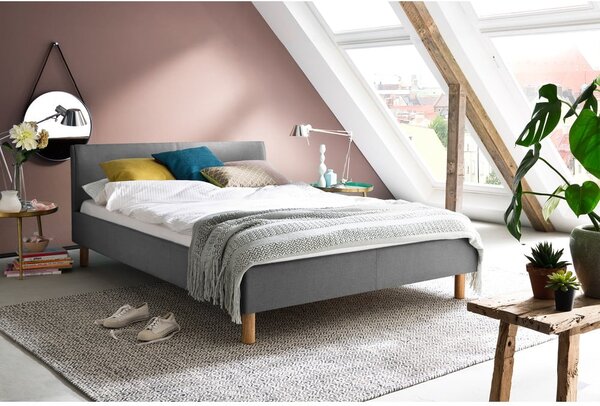 Letto singolo imbottito grigio chiaro rete non inclusa 120x200 cm Lena – Meise Möbel