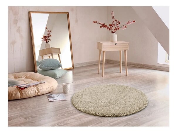 Tappeto beige chiaro , ø 100 cm Aqua Liso - Universal