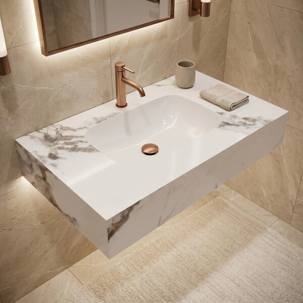 Lavabo sospeso REA Aresa Cold Jade 80