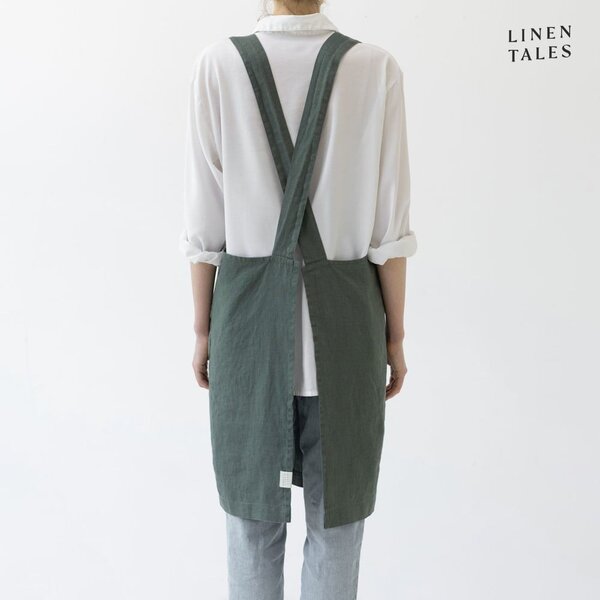 Grembiule in lino Forest Green - Linen Tales