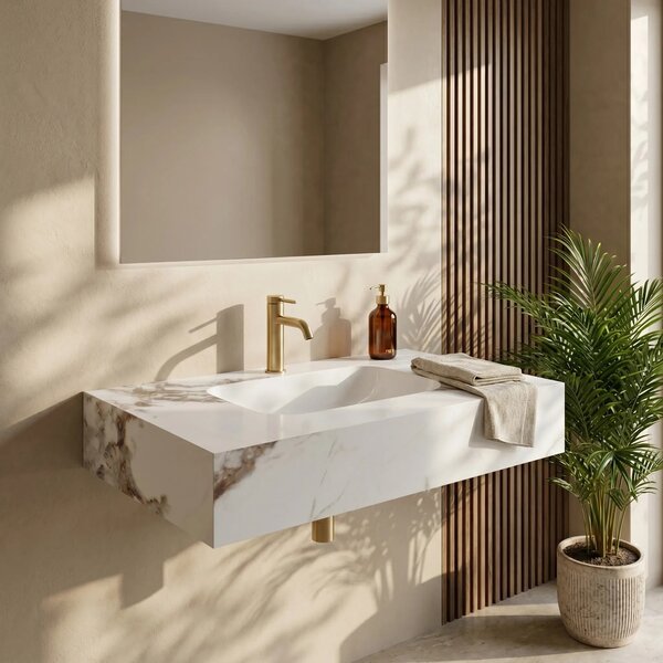 Lavabo sospeso REA Aresa Cold Jade 80
