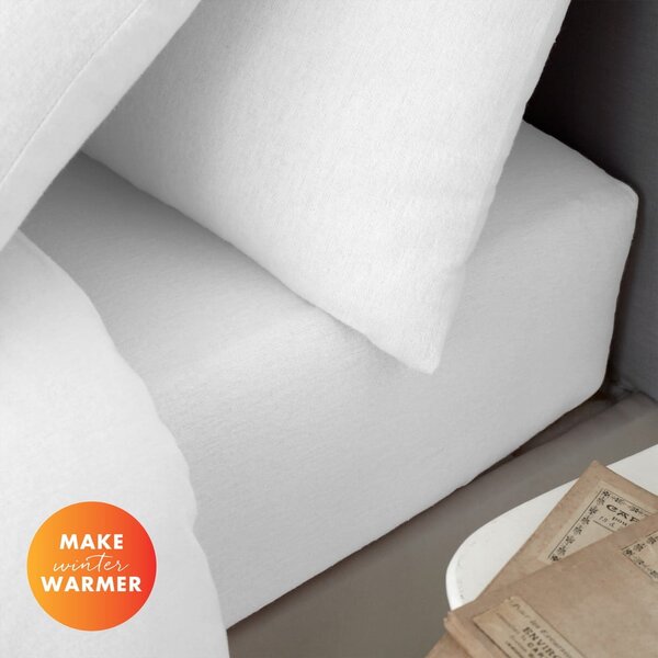 Lenzuolo con angoli bianco in flanella 150x200 cm Brushed – Catherine Lansfield