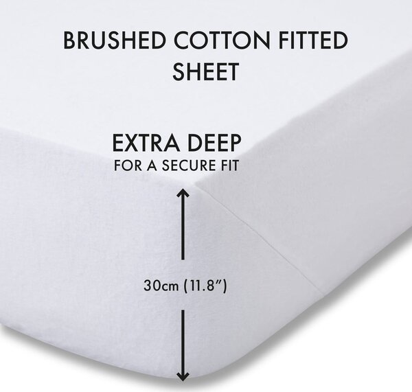 Lenzuolo con angoli bianco in flanella 150x200 cm Brushed – Catherine Lansfield