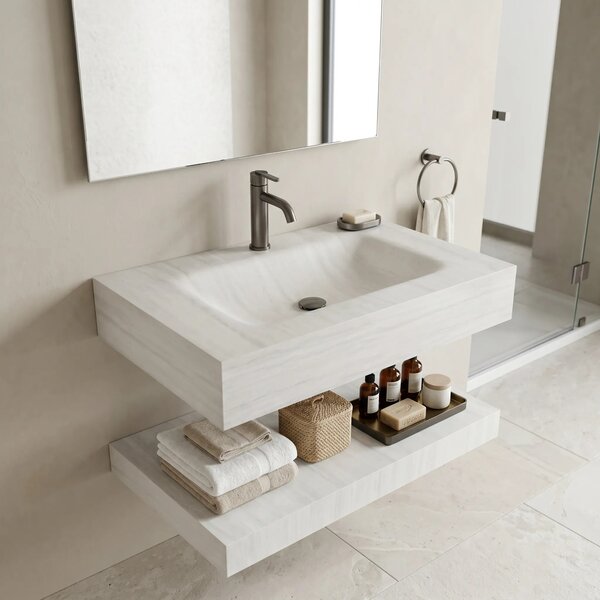 Lavabo sospeso con mensola Rea Apollo Muralto Roma 80