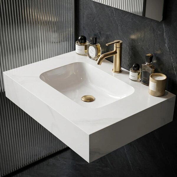 Lavabo sospeso REA Aresa Belt White 70