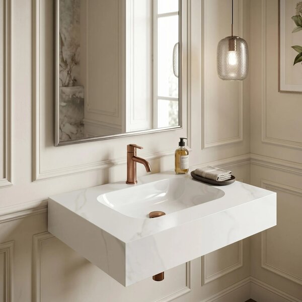 Lavabo sospeso REA Aresa Belt White 70