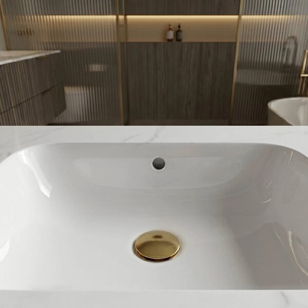 Lavabo sospeso REA Aresa Belt White 70