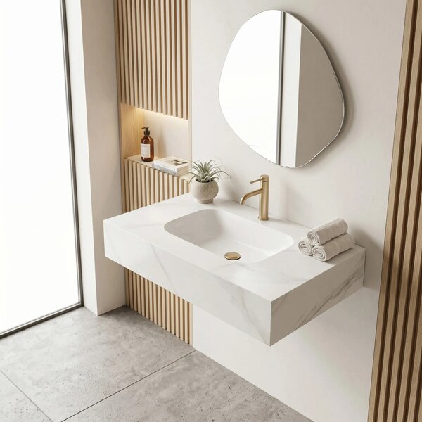 Lavabo sospeso REA Aresa Belt White 80