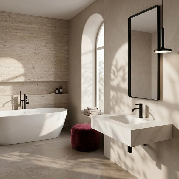 Lavabo sospeso REA Aresa Belt White 80