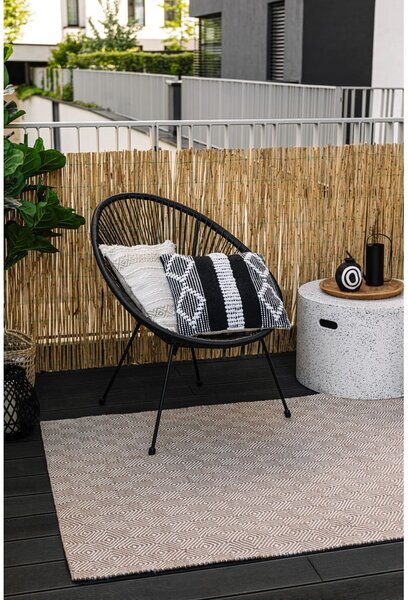 Tappeto per esterni bifacciale crema in plastica riciclata, 90 x 150 cm Solitaire - Green Decore
