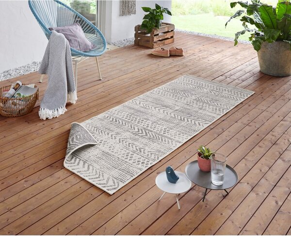 Tappeto da esterno grigio e crema , 80 x 250 cm Biri - NORTHRUGS