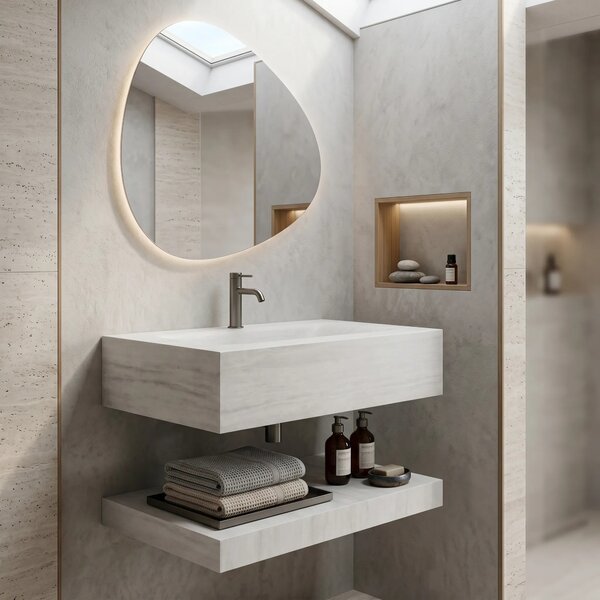Lavabo sospeso con mensola Rea Apollo Muralto Roma 70