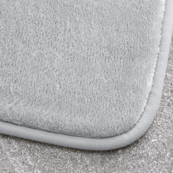 Set di tappetini per il bagno grigio chiaro in memory foam 2 pz per WC 50x80 cm Anti-Bacterial – Catherine Lansfield