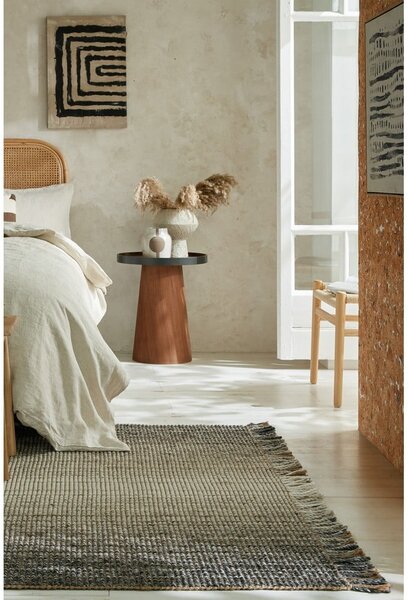 Tappeto grigio in misto iuta reversibile/tessuto a mano 60x110 cm – Flair Rugs