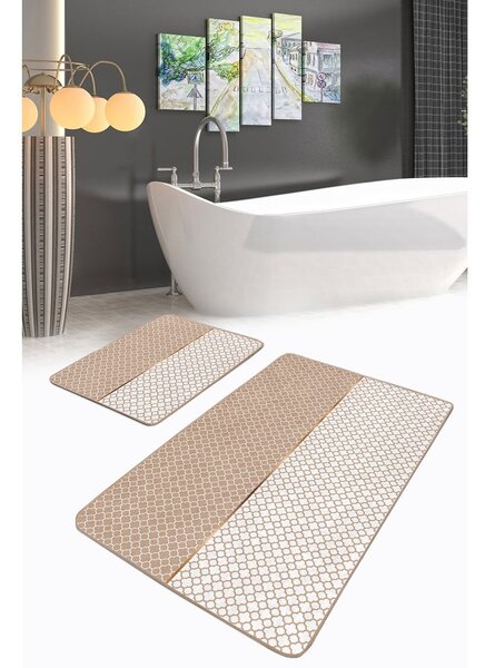 Tappeti da bagno beige in set da 2 100x60 cm - Minimalist Home World