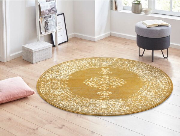 Tappeto rotondo giallo/arancio ø 160 cm Méridional - Hanse Home