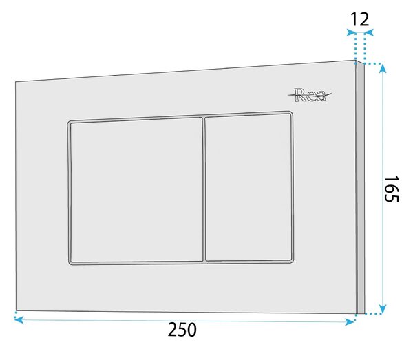 Pulsante per supporto set da incasso WC Rea J K011A-Q e Slim 024N Satin