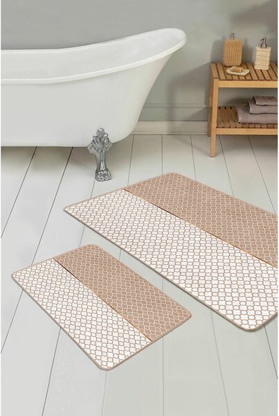Tappeti da bagno beige in set da 2 100x60 cm - Minimalist Home World