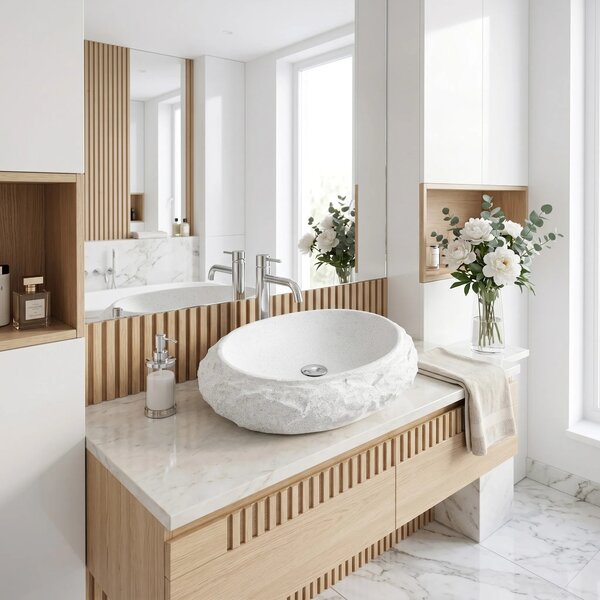Lavabo da appoggio Rea Mika Light Grey