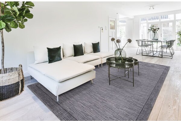 Tappeto in lana grigio scuro 133x180 cm Linea - Agnella