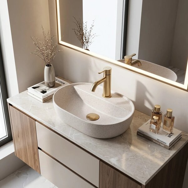 Lavabo da appoggio Rea Aura 42 Sandy
