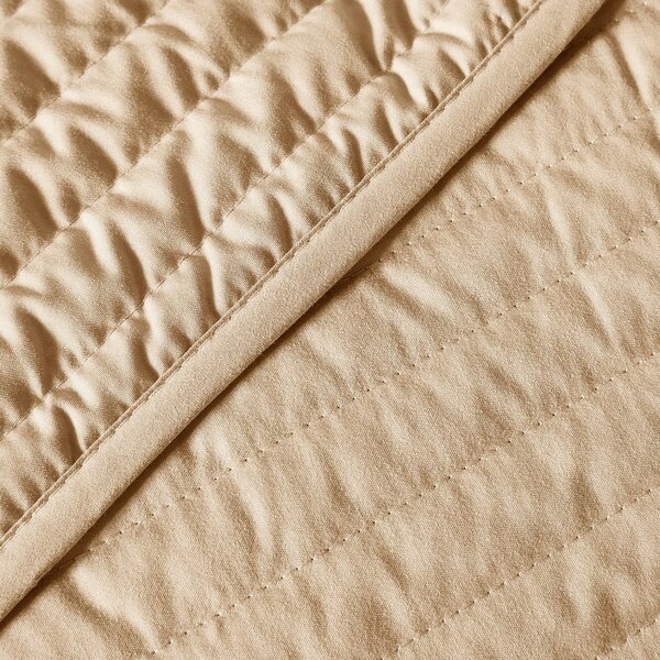 Copriletto trapuntato beige per letto matrimoniale 220x230 cm - Bianca