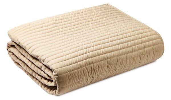 Copriletto trapuntato beige per letto matrimoniale 220x230 cm - Bianca