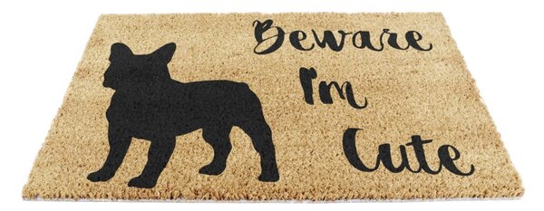 Zerbino in cocco 40x60 cm Beware I'm Cute French Bulldog - Artsy Doormats