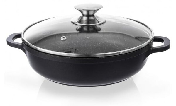 Casseruola antiaderente Pfluon Granit con coperchio in vetro , ⌀ 28 cm Grande - Orion