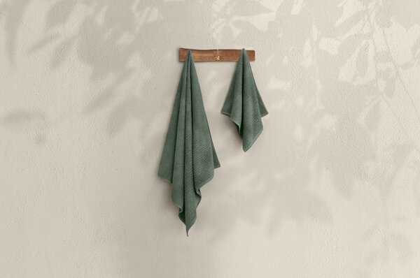 Asciugamani e teli da bagno in cotone verde in set di 2 pezzi - Foutastic