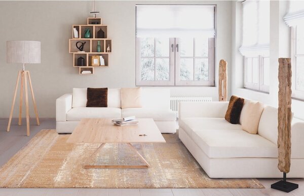 Tappeto in lana marrone 100x180 cm Layers - Agnella