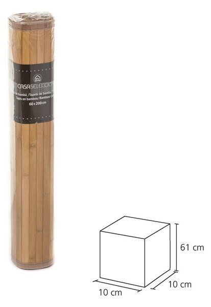 Passatoia in bambù di colore marrone-senape 60x200 cm - Casa Selección