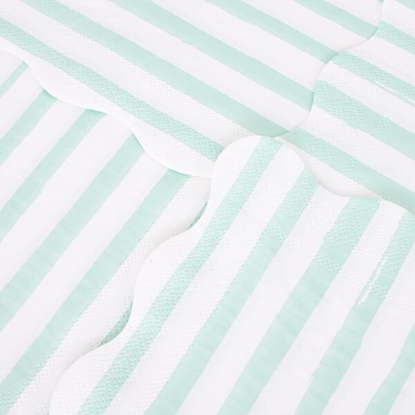 Tovaglioli di carta in set da 16 Mint Stripe - Meri Meri