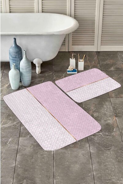 Tappetini da bagno rosa in set da 2 100x60 cm - Minimalist Home World
